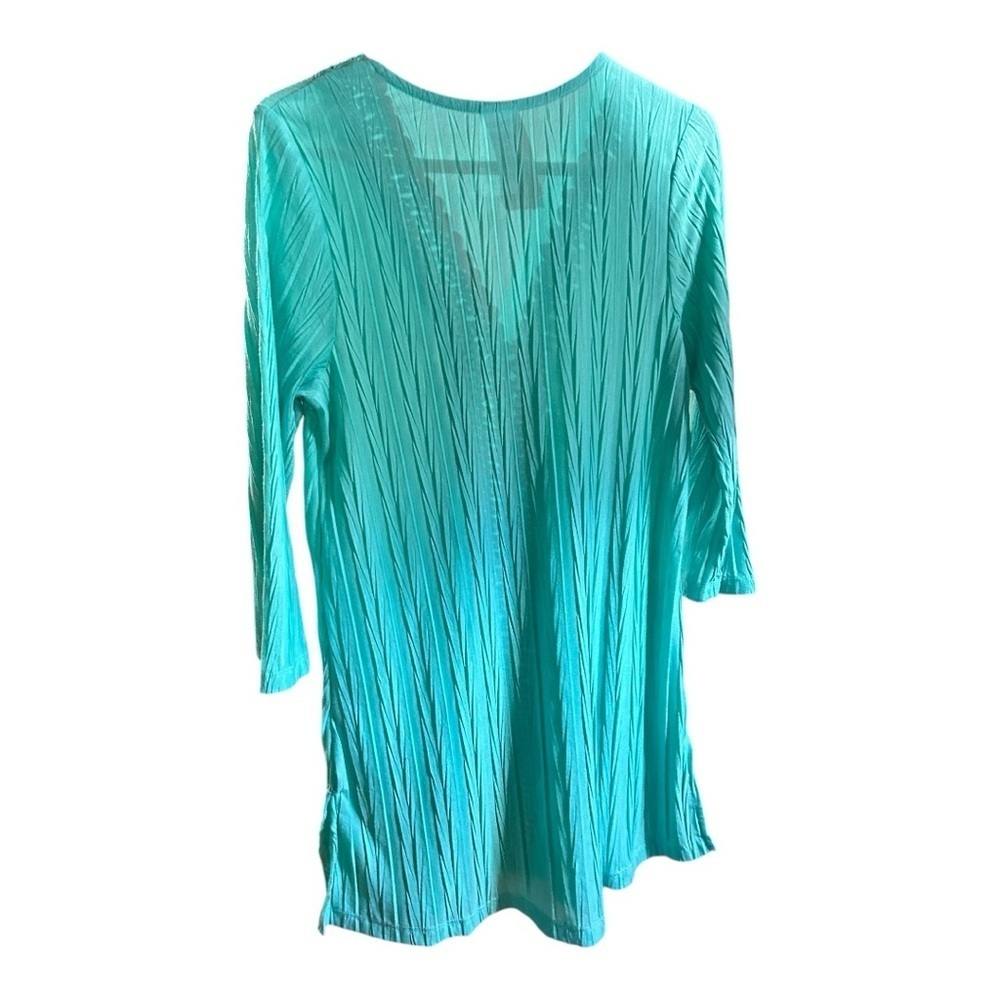 Catalina Aqua Blouse with 3/4 Sleeves - Picture 3 of 8